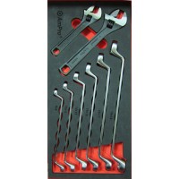 Набір накидних ключів зігнутих і розвідні ключі, 8 пр. AmPro T40697