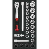Набір головок та аксесуарів 1/2" 26 пр. AmPro T45413