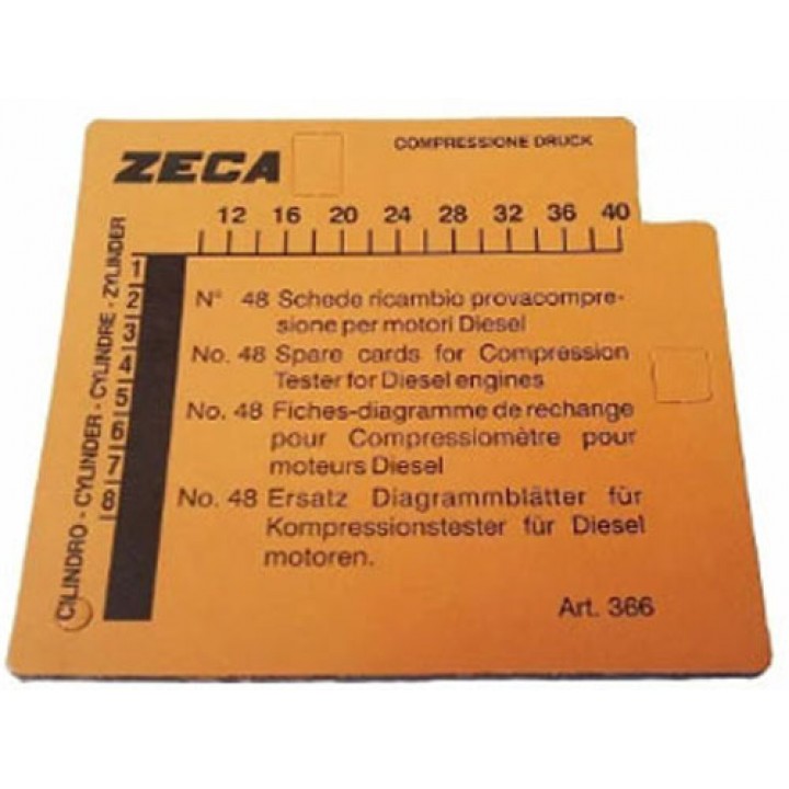 Комплект карточек для дизельного компрессометра ZECA 366